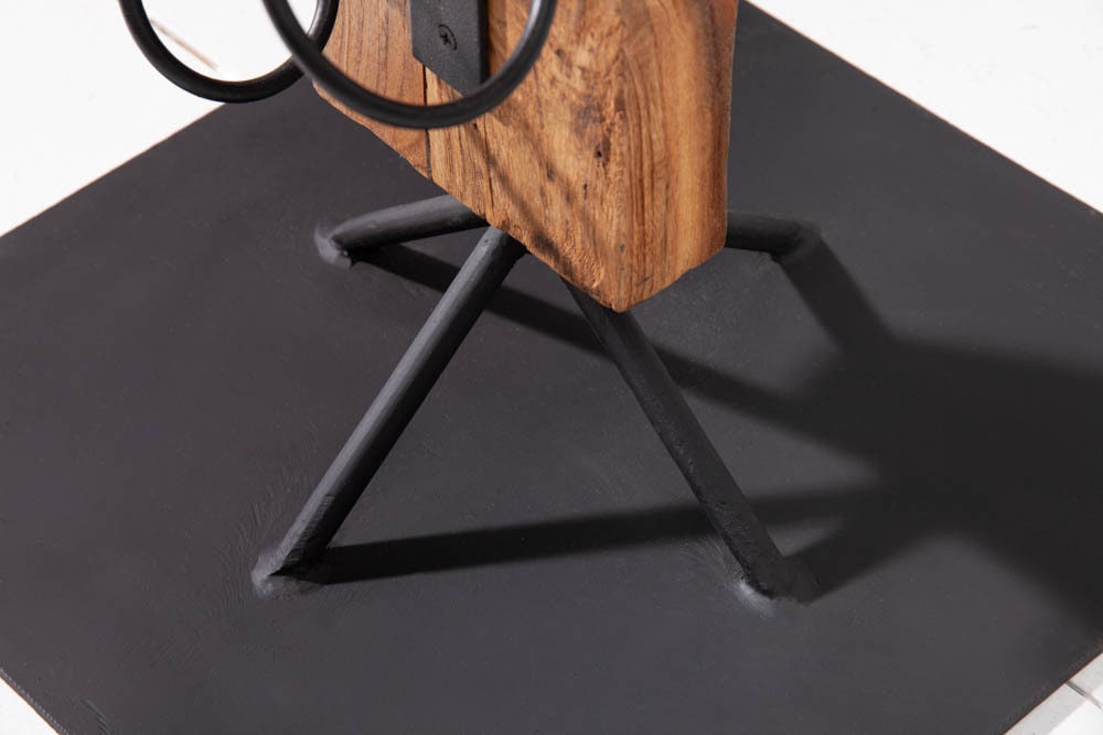 Massives Weinregal BARRACUDA 140cm Teakholz rustikaler Flaschenhalter