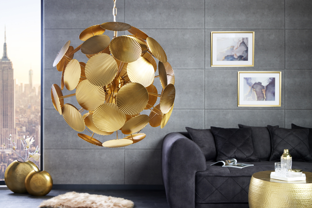 Moderne Design Hängeleuchte INFINITY HOME 65cm gold Pendelleuchte