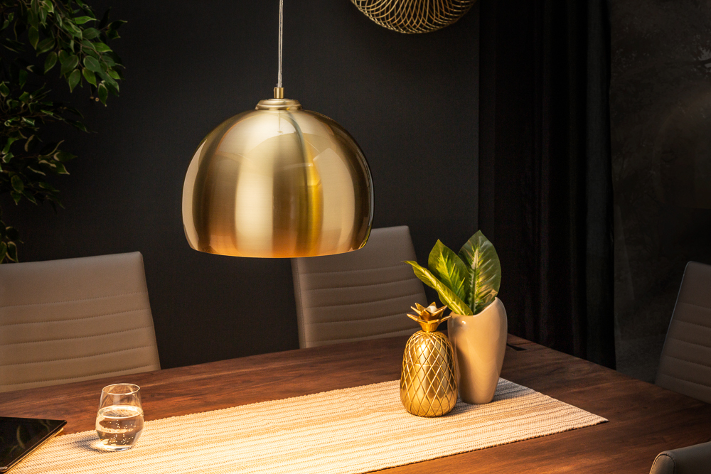 Moderne Hängeleuchte GOLDEN BALL 30cm gold Hängelampe höhenverstellbar