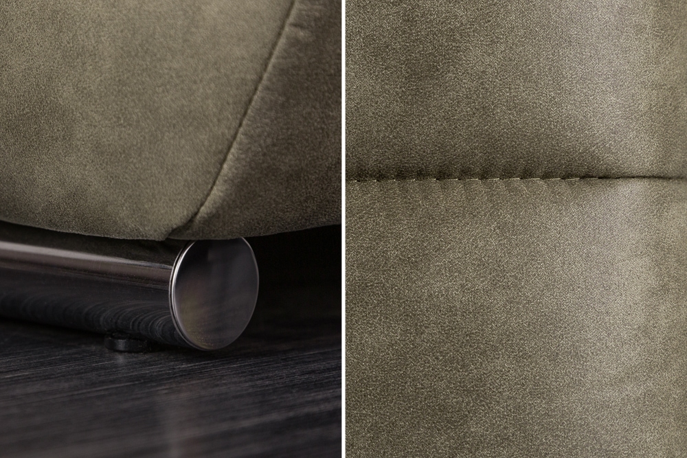 Big Sofa ELEGANCIA 285cm taupe Microfaser XXL Couch inkl. Kissen Federkern