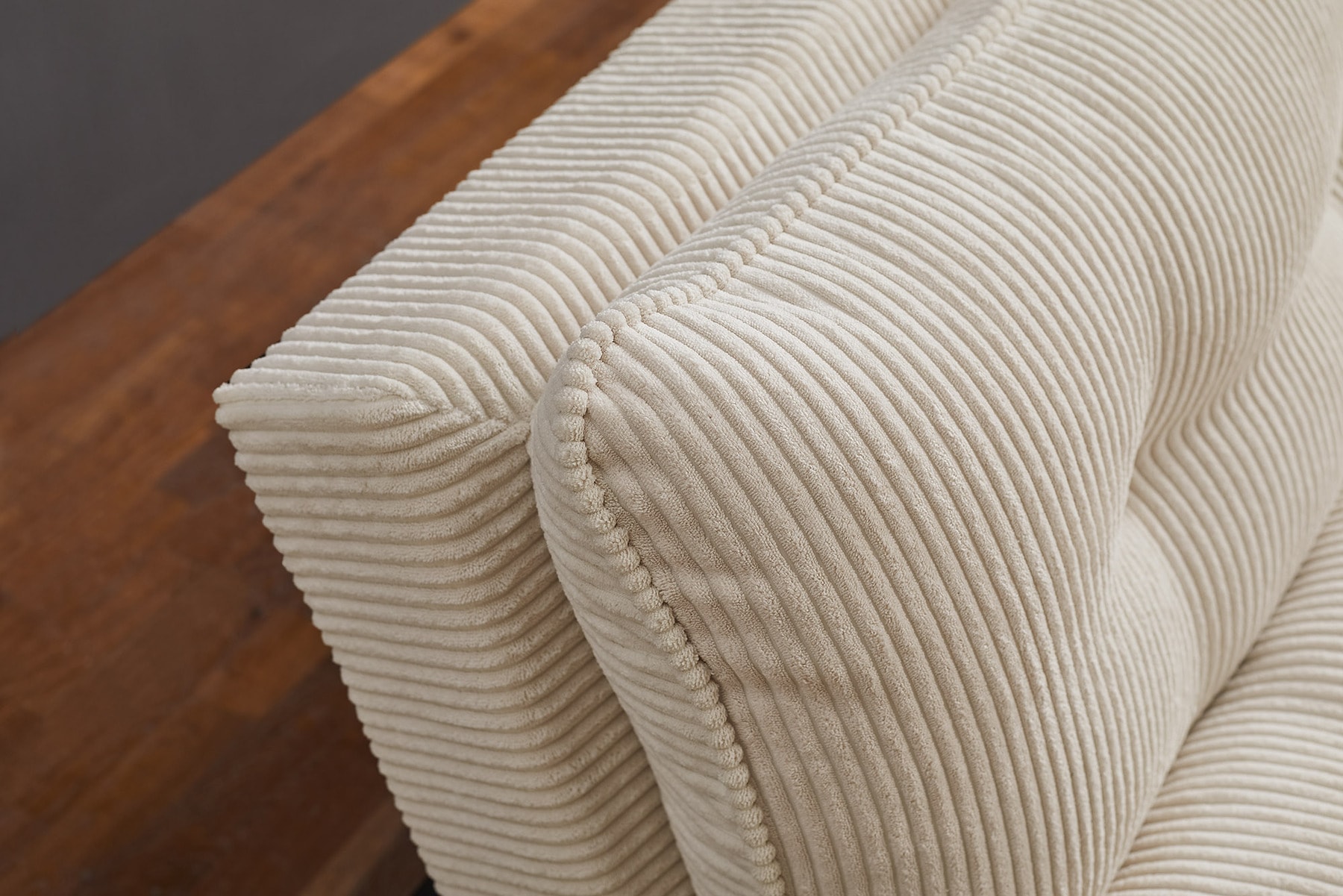 Modernes Schlafsofa COCOONING 190cm beige Cord 3-Sitzer Couch