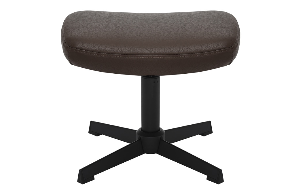 Design Hocker VOGUE 45cm brandy braun Kunstleder drehbar schwarze Metallbeine Fußhocker
