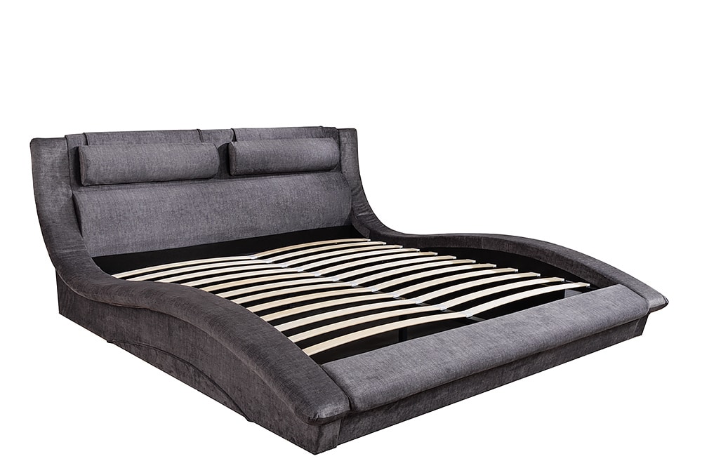 Boxbett SWING 180x200cm grau Vogue Seiden Samtstoff inkl. Stauraum und Lattenrost