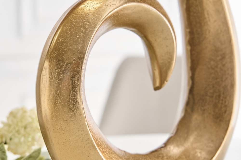 Moderne Vase WAVE 47cm gold Aluminium poliert Dekoration