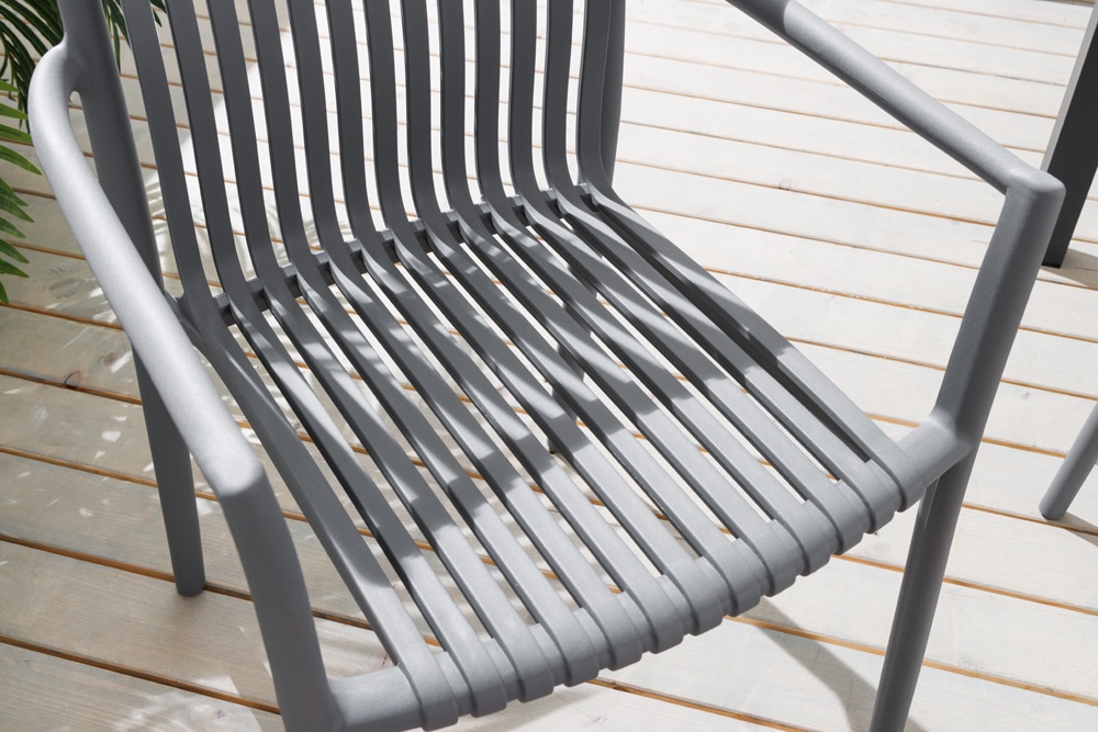 In- und Outdoor Stuhl STUDIO ITALIA anthrazit stapelbar wetterfest Gartenstuhl