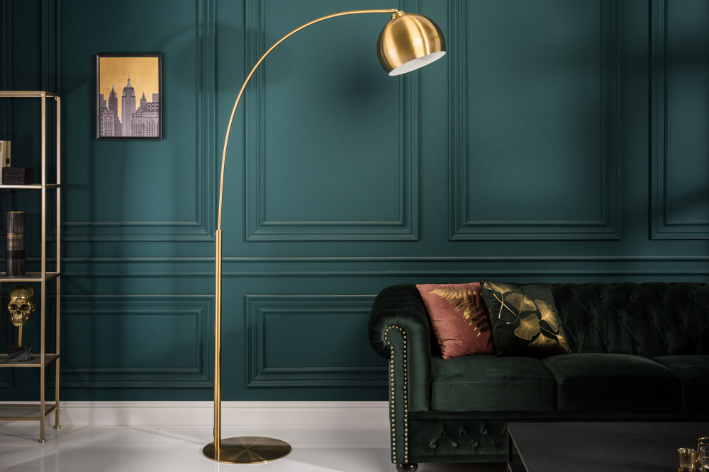 Elegante Bogenlampe LOUNGE DEAL 205cm gold Stehlampe Elegante Bogenlampe LOUNGE DEAL 205cm gold Stehlampe
