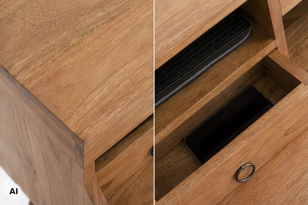 Design Sekretär HEMINGWAY L 115cm braun Mangoholz honey finish Schreibtisch