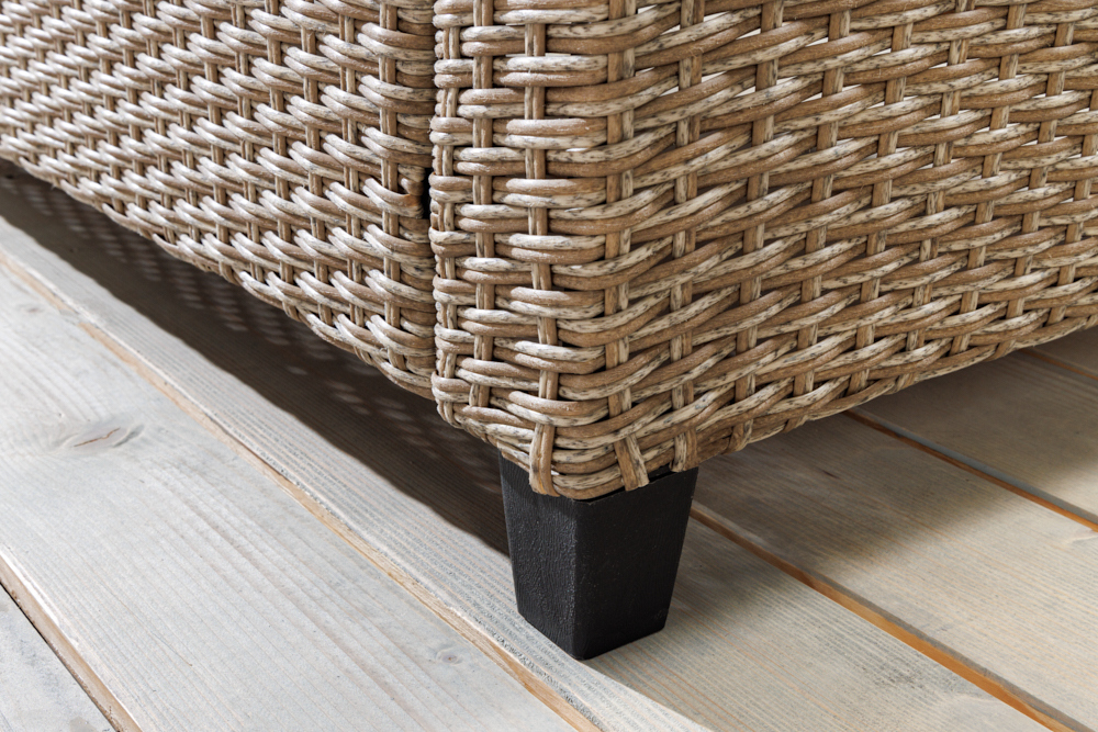 Outdoor Sitzgruppe MONACO 240cm natur Polyrattan Gartenmöbel-Set Ecklounge wetterfest