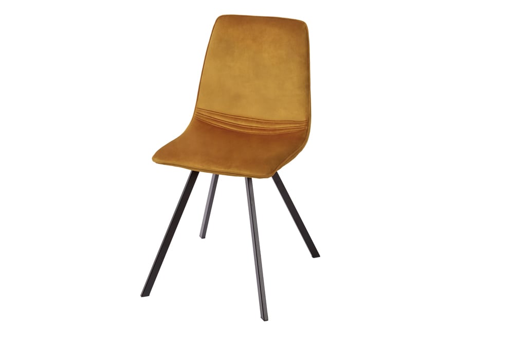 Retro Stuhl AMSTERDAM CHAIR senfgelb Samt Designklassiker