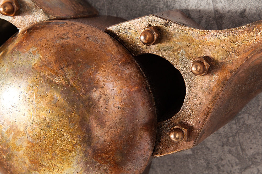 Authentische Wanddekoration SCREW III 97cm kupfer geflammt Flugzeug Propeller