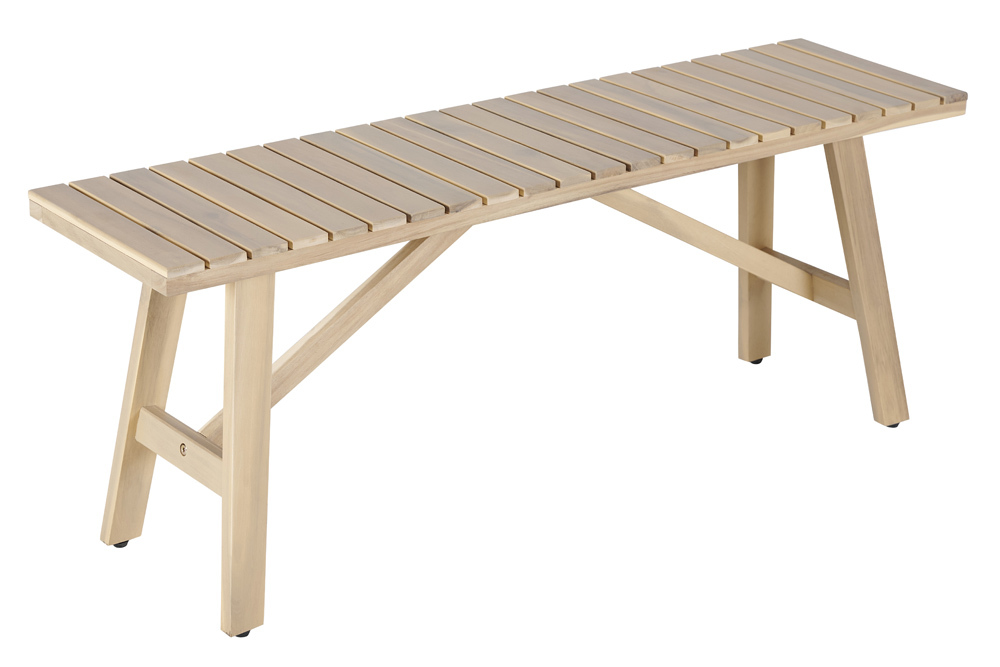 In- und Outdoor Sitzbank BALI 110cm natur hell Akazienholz wetterfest Balkonbank