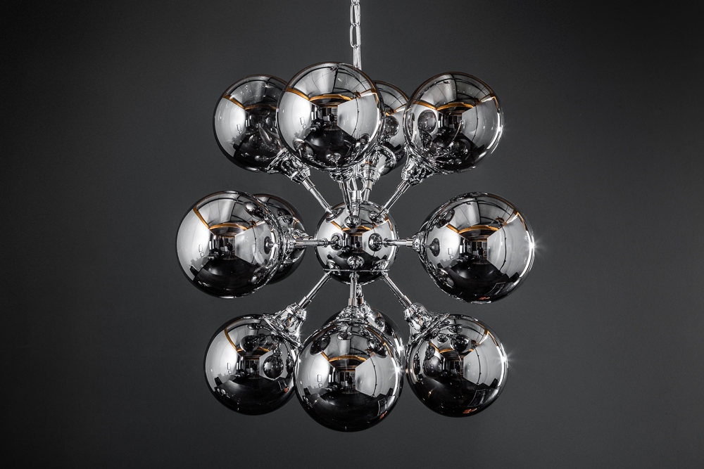 Extravagante Hängeleuchte GALAXY 72cm silber Hängelampe Modern Design