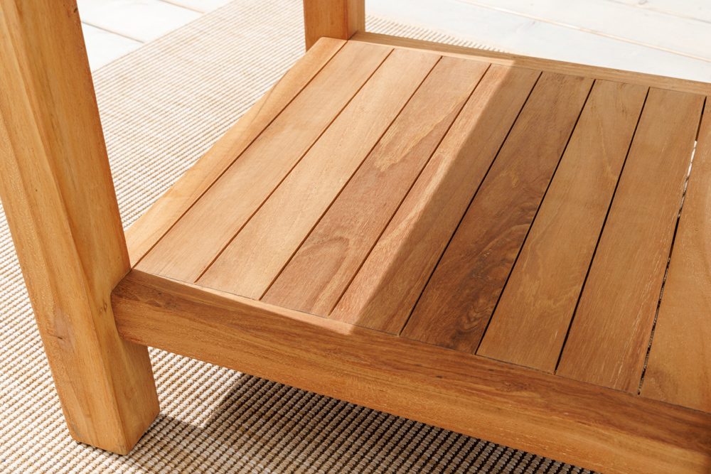 Massiver Beistelltisch EMPIRE TEAK 50cm natur Teakholz