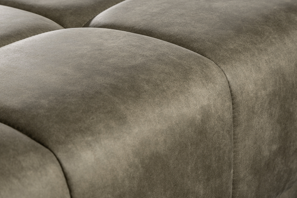 Extravaganter Hocker ELEGANCIA 110cm taupe mit Ziersteppung