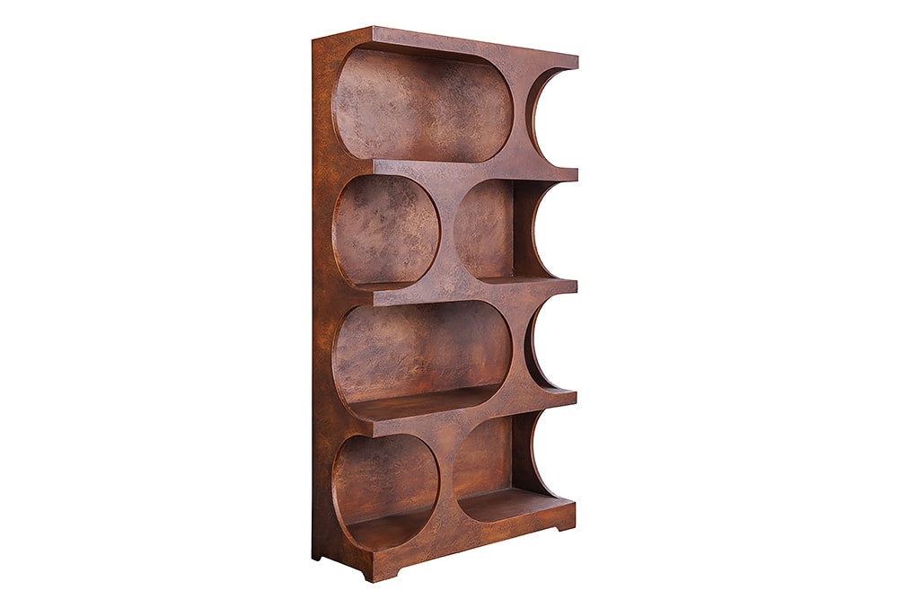 Abstraktes Regal ART AMBIENTE 180cm kupfer Beton Edelrost-Look Standregal