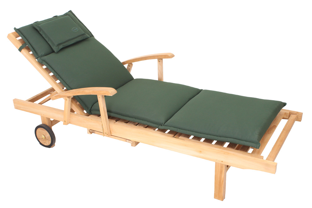 Outdoor Kissen ROG 58x196cm grün Polster-Auflage für Gartenliege