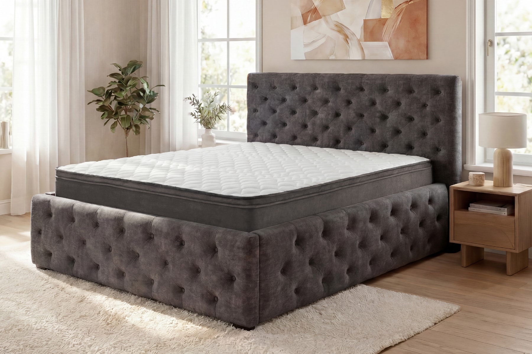 Ergonomische Matratze CLOUD FLEX 180x200cm dunkelgrau Tonnentaschenfederkern 9-Zonen