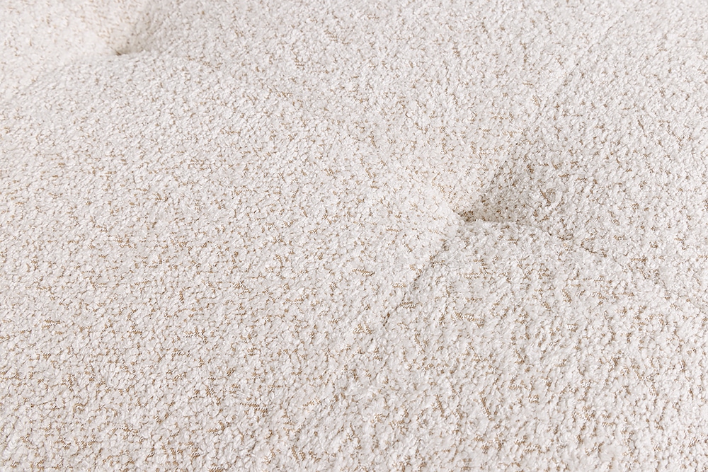 Moderner Hocker ROYAL 120cm champagner beige Bouclé Federkern Sitzhocker