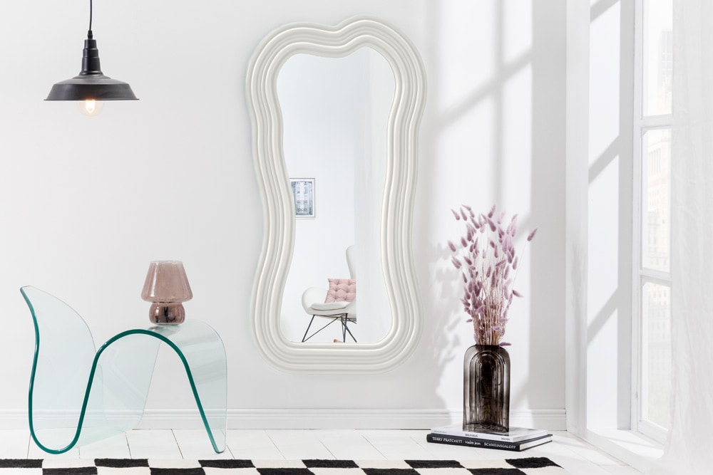 Design Wandspiegel ALICE II 100cm weiß