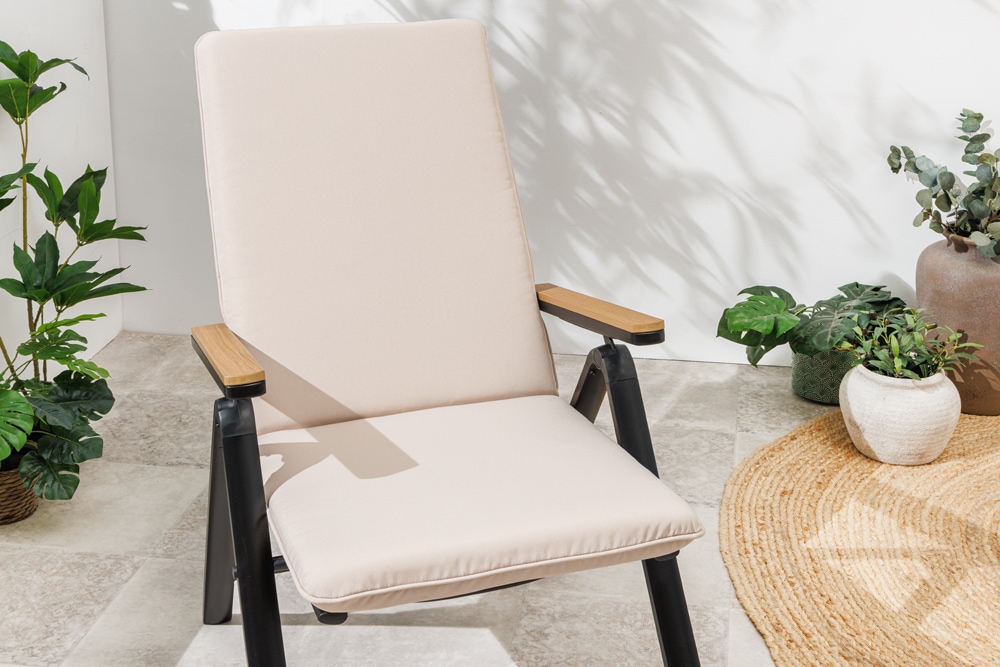 Outdoor Sitzkissen COMFORT LINE 50x122cm beige für Hochlehner-Stuhl Polsterauflage