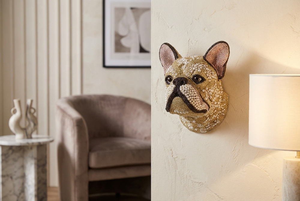Extravagante Wanddekoration FRENCH BULLDOG 25cm mehrfarbig handmade Extravagante Wanddekoration FRENCH BULLDOG 25cm mehrfarbig handmade