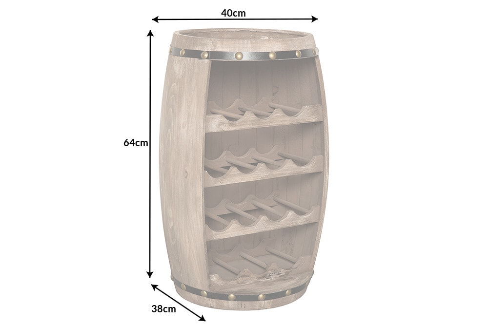 Authentisches Weinregal BODEGA 65cm natur Pinie Weinfass Shabby Chic