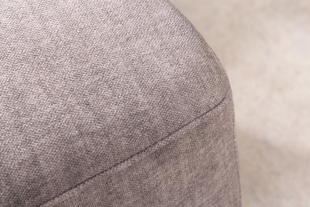 Moderner Hocker LOFT 75cm taupe Vogue Velours Samt Nosagfederung Taschenfederkern