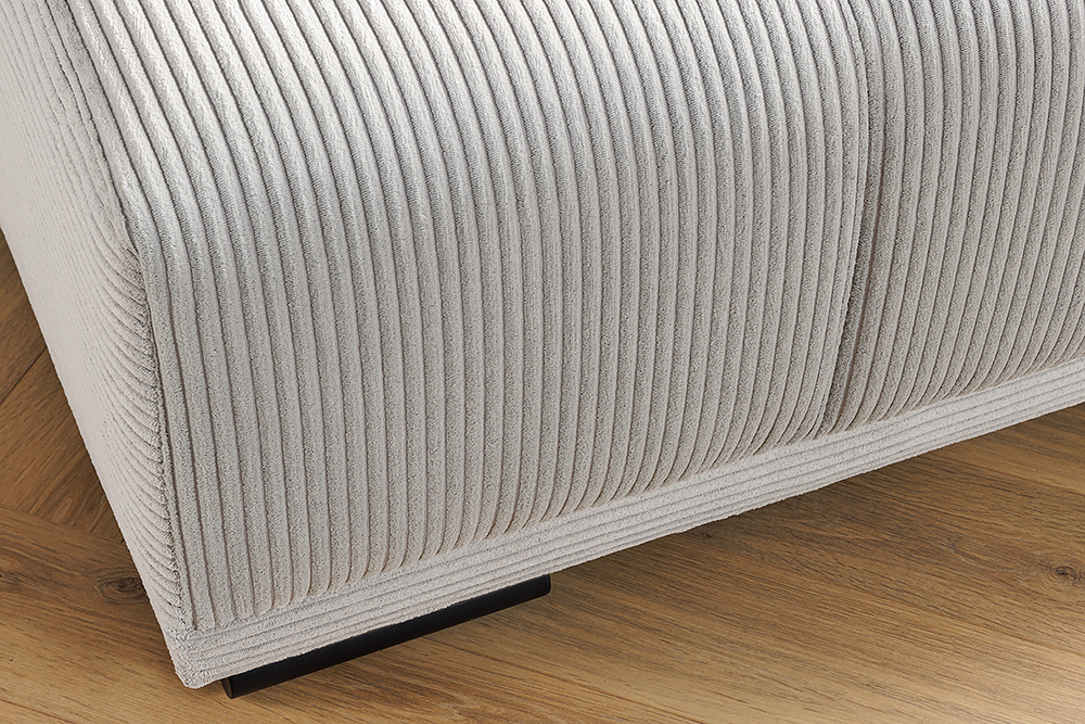 Moderner Hocker ELEGANCIA 110cm champagner beige Cord Fußhocker Sitzhocker