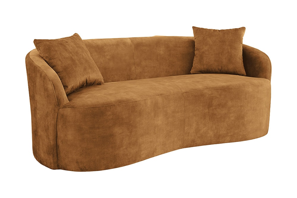 Extravagantes Sofa ELEMENTAL 180cm senfgelb Samt 2-Sitzer Couch Federkern
