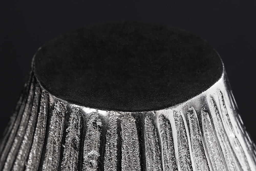 Handgefertigte Deko-Vase ELEGANCE 35cm silber Metall Hammerschlag Design