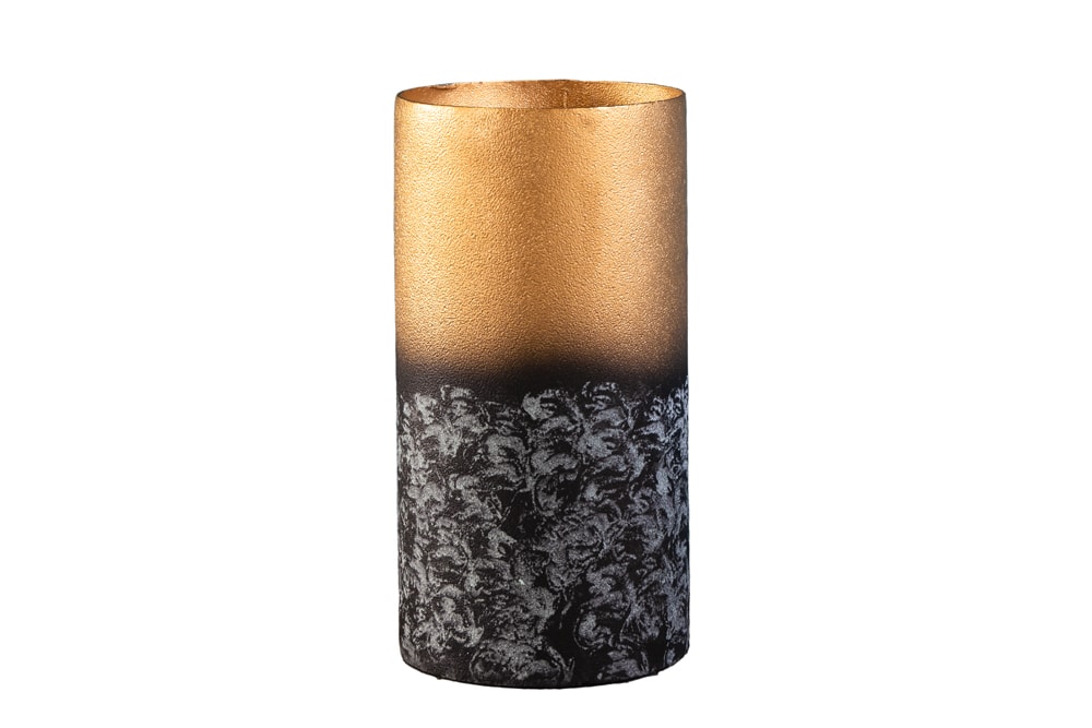 Dekorative Vase ABSTRACT 30cm gold Metall Patina handmade