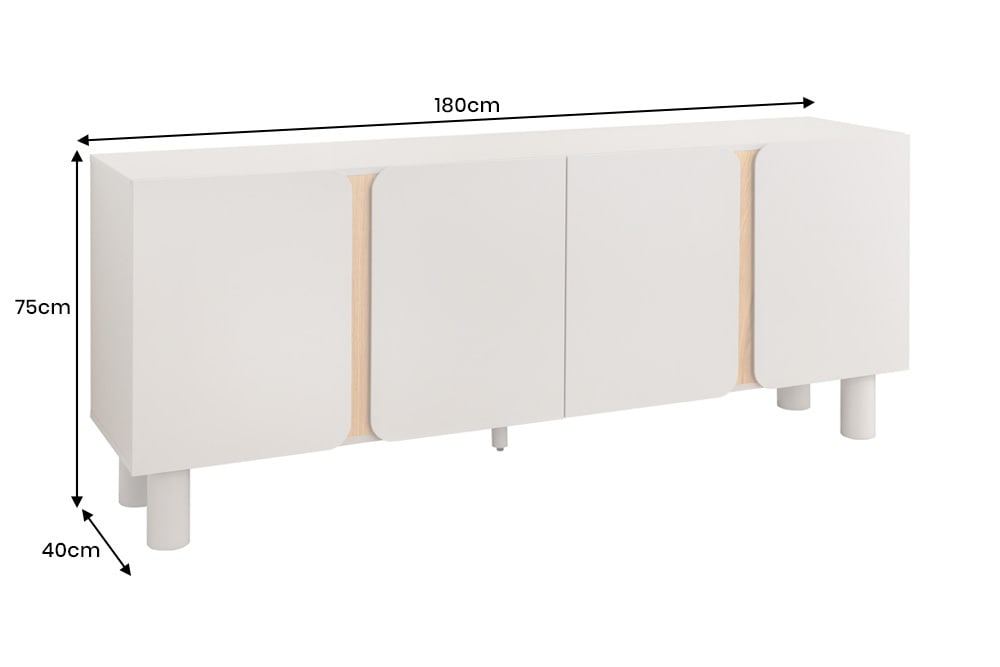 Sideboard COSMO 180cm kaschmir beige Eiche Soft Close Stauraum