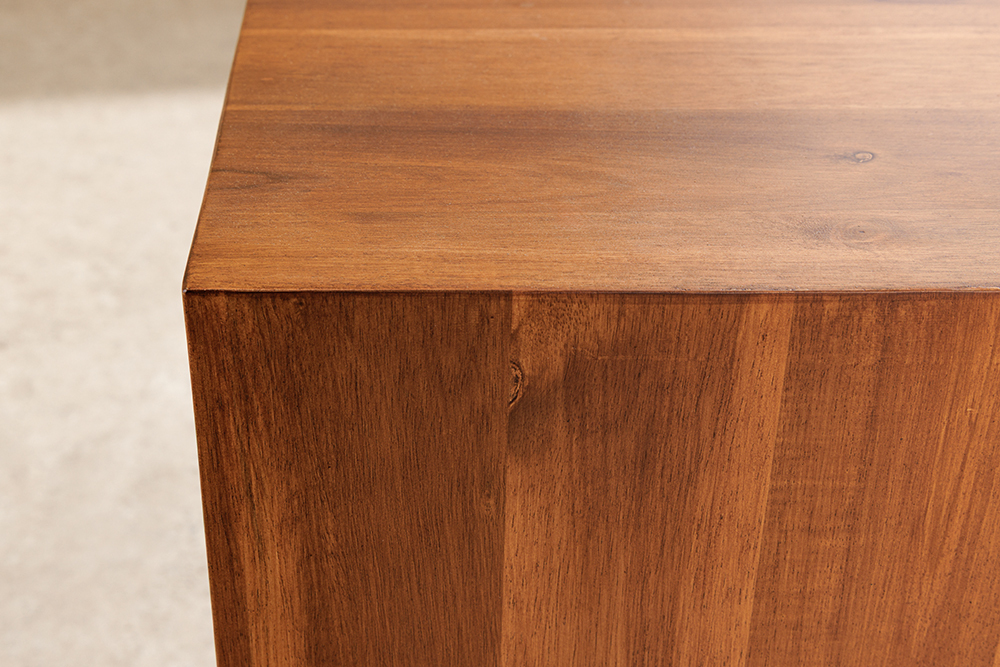 Massivholz Dekosäule COLUMNA 50cm braun Akazie Beistelltisch