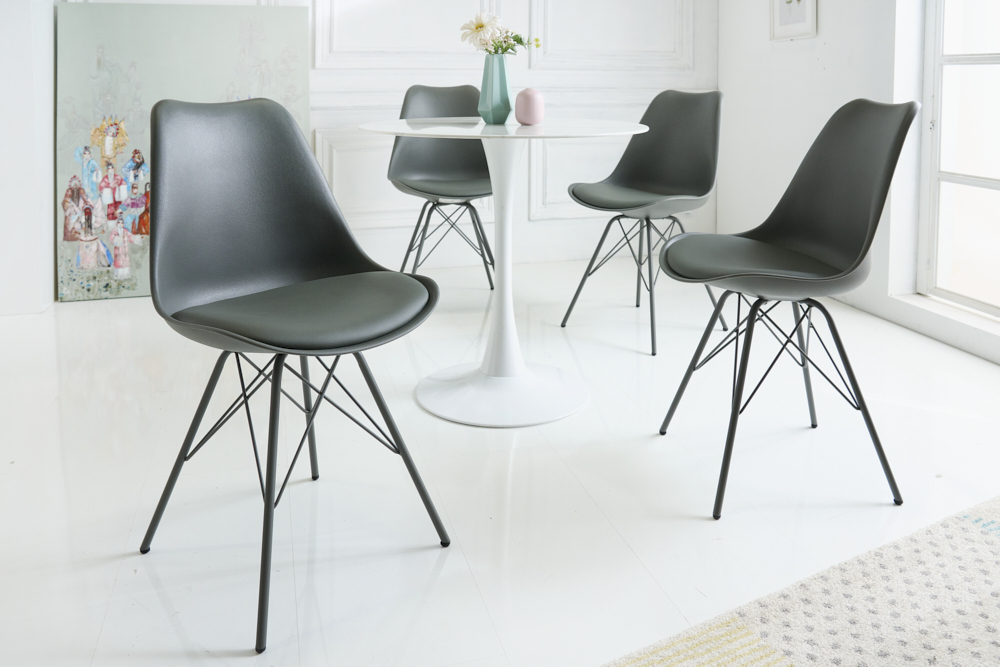 Retro Stuhl SCANDINAVIA MEISTERSTÜCK grau
