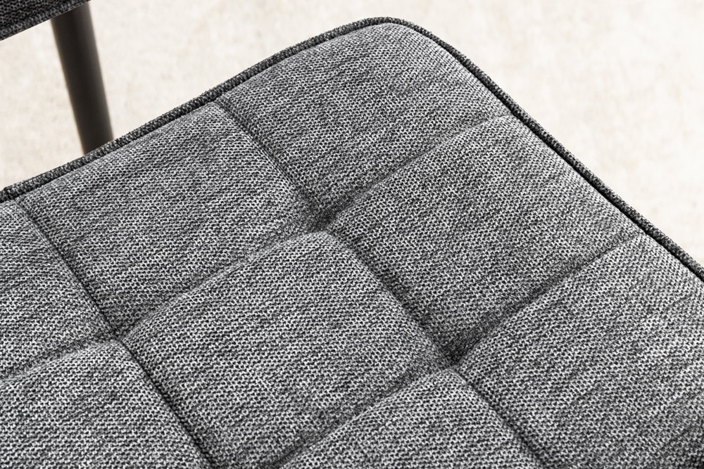 Moderner Hocker SCANDINAVIA grau Strukturstoff Metallbeine Fußhocker