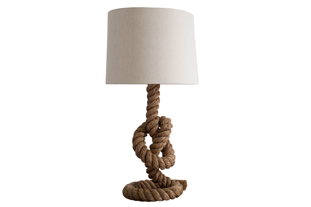 Maritime Stehlampe SEVEN SEAS 80cm Seil-Tischleuchte Leinenschirm