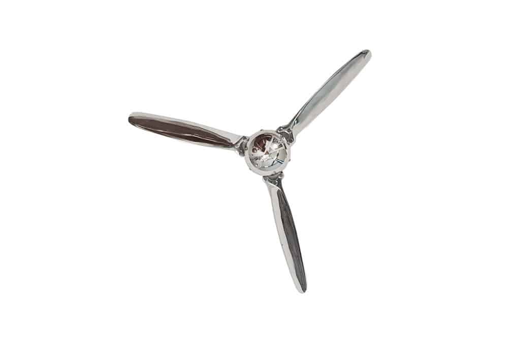Authentische Wanddekoration SCREW III 60cm silber Flugzeug Propeller