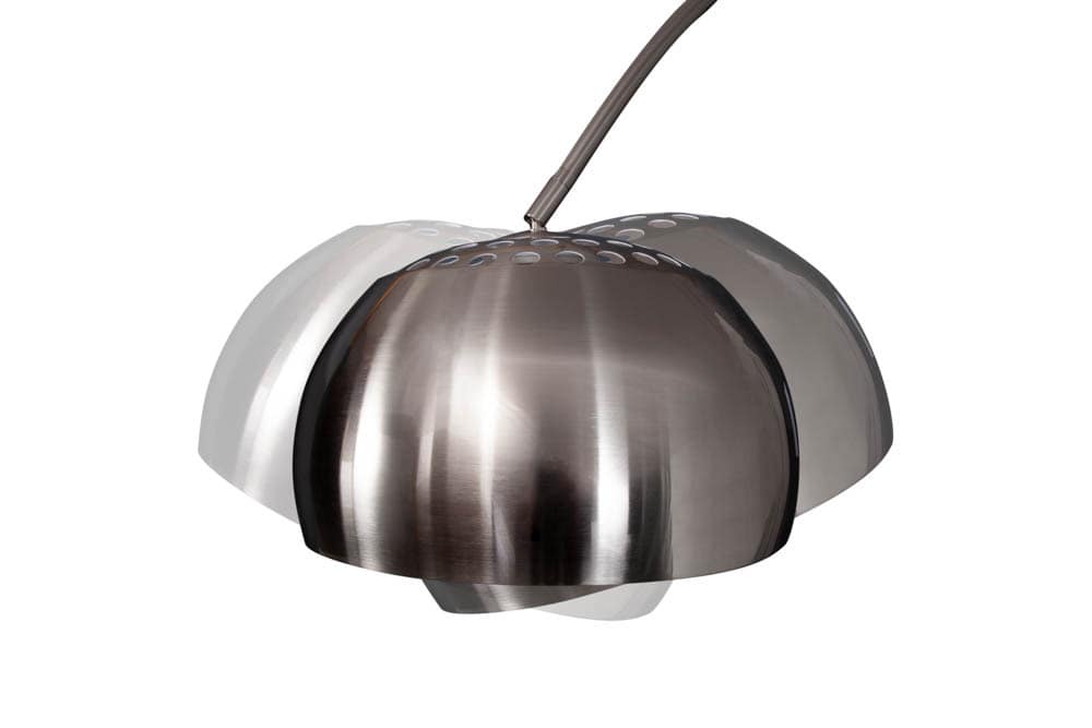 Ausziehbare Bogenlampe LOUNGE DEAL 170-210cm chrom gebürstet Marmorfuß Stehlampe
