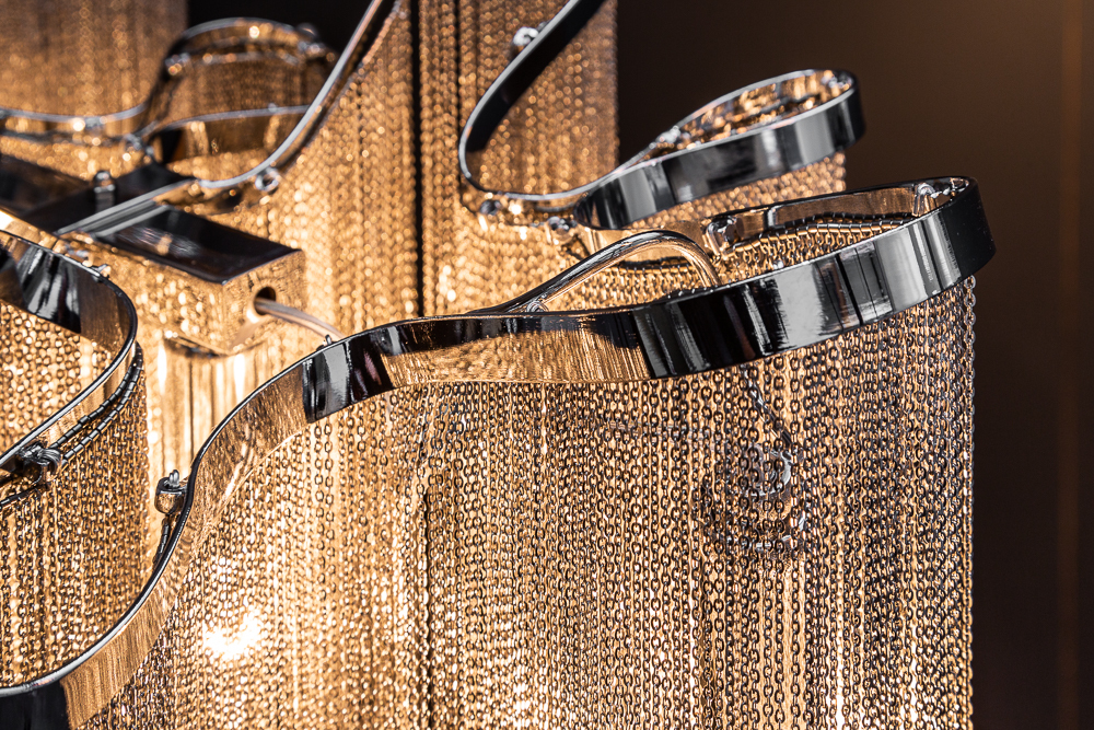 Extravagante Hängeleuchte ROYAL 120cm silber Hängelampe