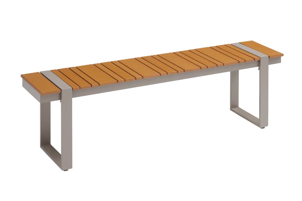 Moderne Outdoor Sitzbank TAMPA LOUNGE 160cm greige natur
