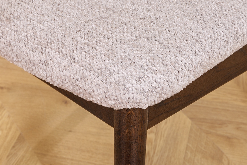 Design Stuhl VALHALLA WOOD braun Eiche smoke Walnuss Massivholz beige Strukturstoff