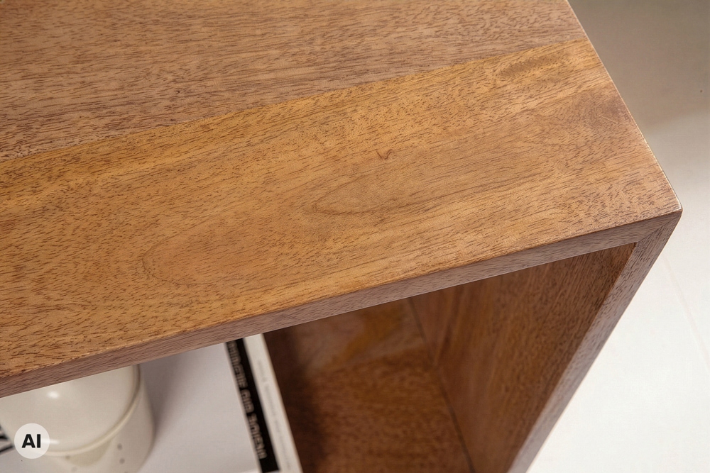 Massiver Beistelltisch MAKASSAR 45cm braun Mangoholz honey finish Nachttisch Regal
