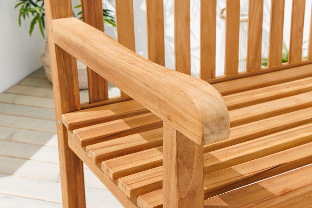 Outdoor Gartenbank EMPIRE TEAK 120cm natur Massivholz