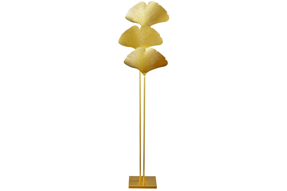 Design Stehlampe GINKGO 160cm gold Metall