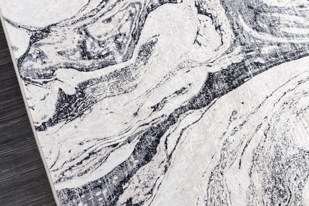 Design Teppich ART RUGS 230x160cm weiß grau Flachgewebe Indoor