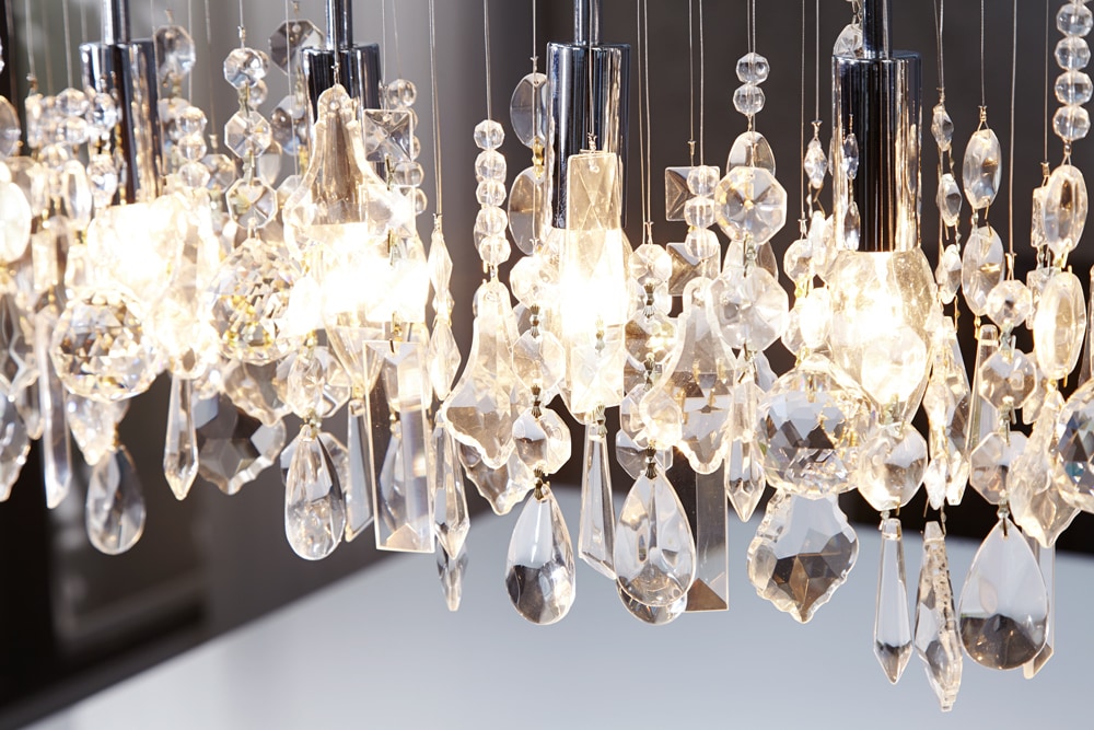 Extravagante Hängelampe DIAMONDS XL 120cm Kristall Lampe mit 9 Leuchten