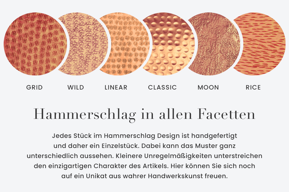 Handgefertigter Beistelltisch ORGANIC ORIENT 50cm kupfer Metall Hammerschlag Design Waben rund