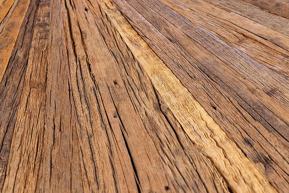 Runder Esstisch BARRACUDA 140cm braun Teak Massivholz Glas silber Edelstahl verchromt