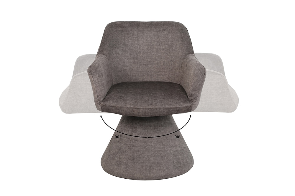 Drehbarer Stuhl AMBIENTO grau Vogue Velours Samt 180° mit Auto-Return Polsterstuhl