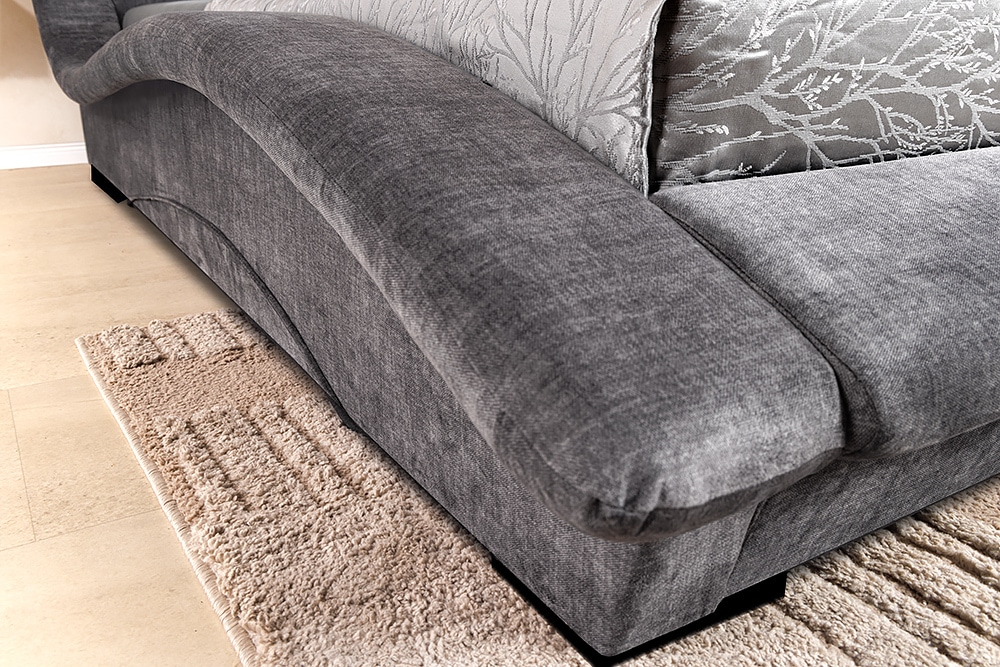 Bett SWING 160x200cm grau Vogue Seiden Samtstoff